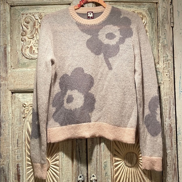 EUC Marimekko UNIKKO TUNNELMA Sweater/Light Pink Gray Small/